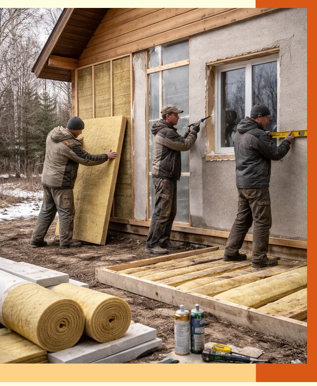 Утепление дачного дома в Северске от 4938 руб/м2 — недорого | ТепломастерСвк