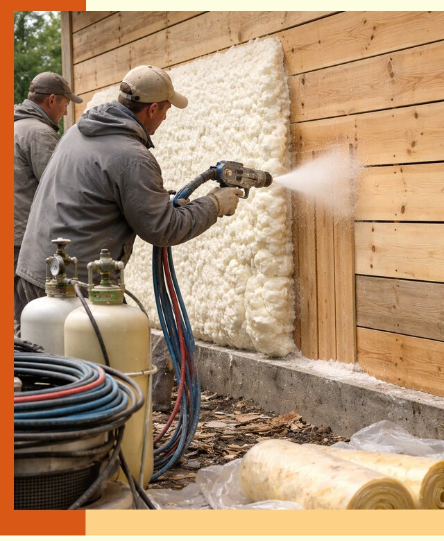 Утепление деревянного дома пенополиуретаном в Северске
