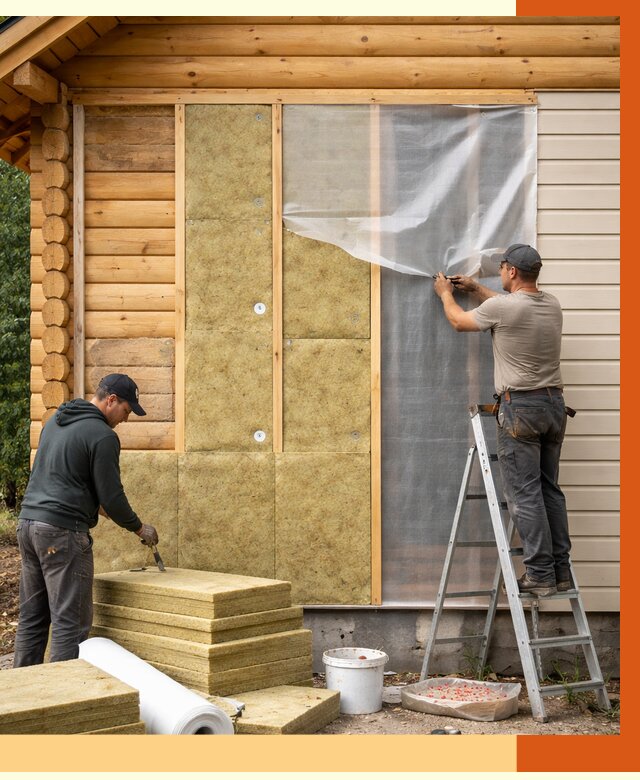 Утепление дома из бруса в Северске от 3898 руб./м2 — работы под ключ | ТепломастерСвк