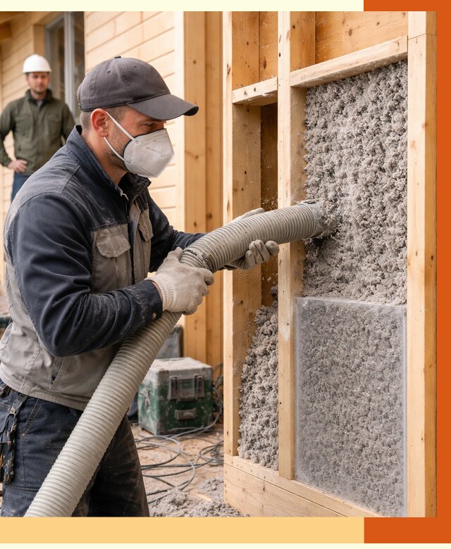 Утепление дома из бруса эковатой в Северске от 1923 руб/м2 | ТепломастерСвк