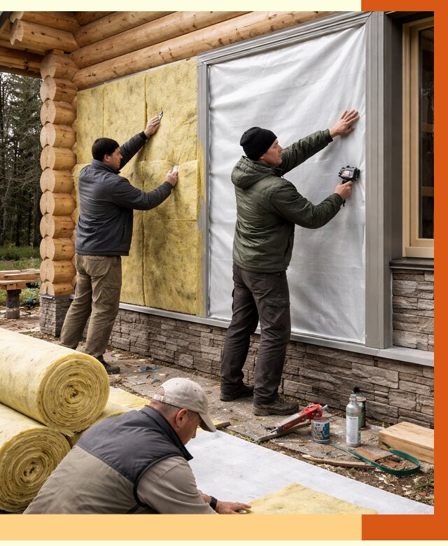 Утепление бревенчатого дома в Северске от 7952 руб/м2 — заказать под ключ | ТепломастерСвк