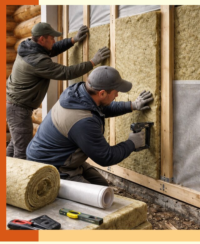 Утепление бревенчатого дома под ключ в Северске