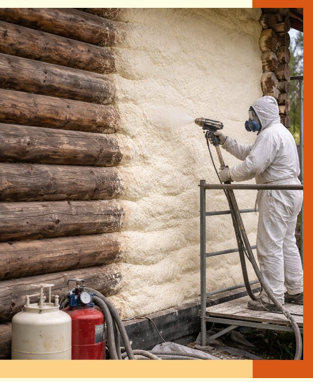 Утепление бревенчатого дома ППУ в Северске под ключ от 6497 руб. | ТепломастерСвк