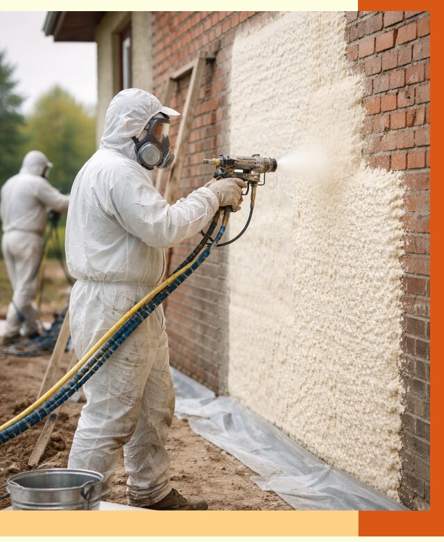 Утепление кирпичного дома ППУ в Северске под ключ от 6757 руб. | ТепломастерСвк