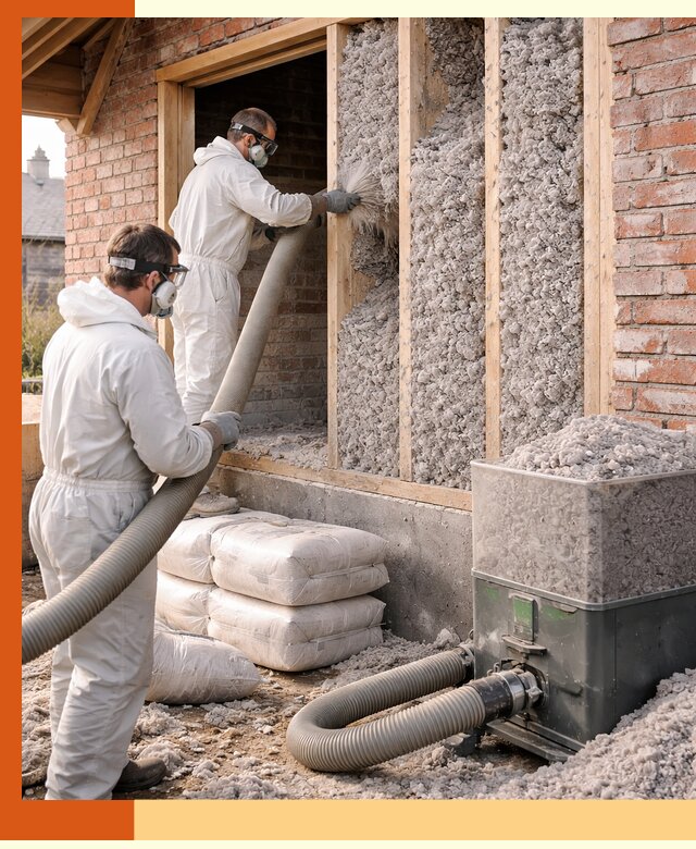 Утепление кирпичного дома эковатой в Северске