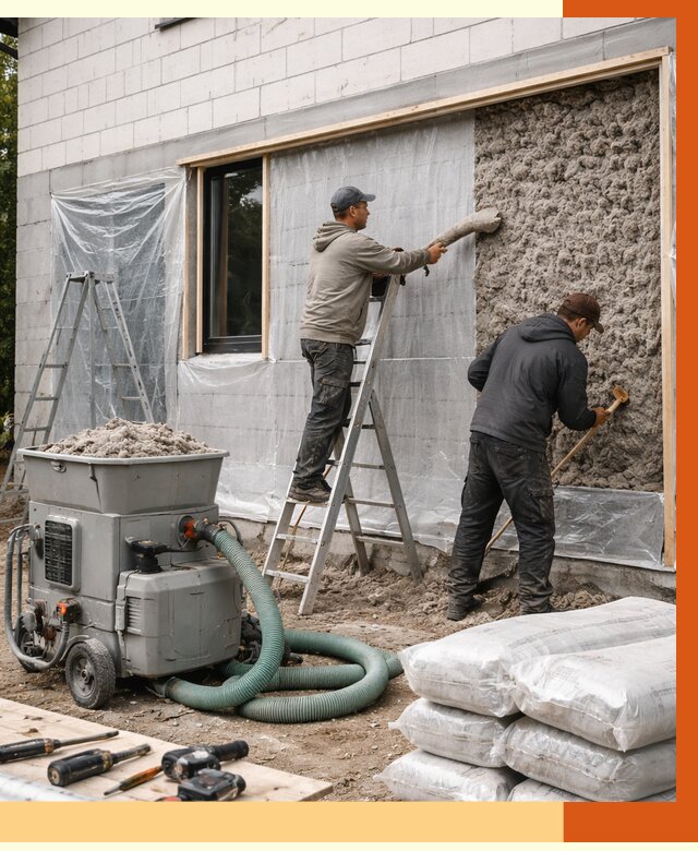 Утепление дома из газобетона эковатой в Северске от 4678 руб./м2 | ТепломастерСвк