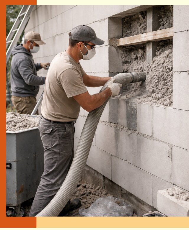 Утепление дома из газобетона эковатой в Северске