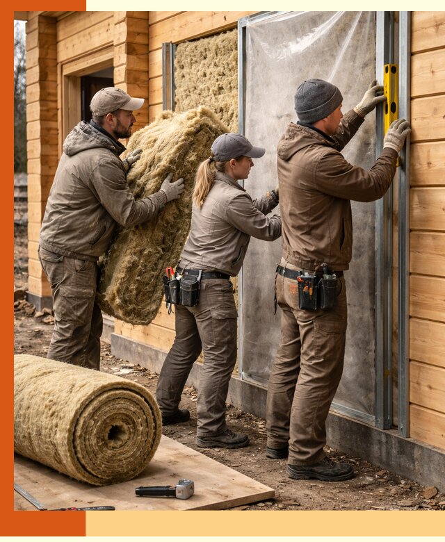 Утепление дома из двойного бруса в Северске качественно и надёжно