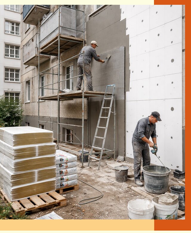 Утепление квартиры снаружи в Северске от 6393 руб/м2 под ключ | ТепломастерСвк