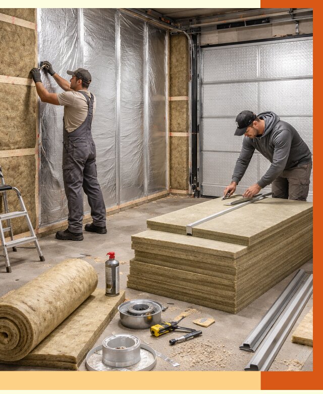 Утепление гаража в Северске от 4678 руб/м2 — комплексное утепление ворот и стен | ТепломастерСвк