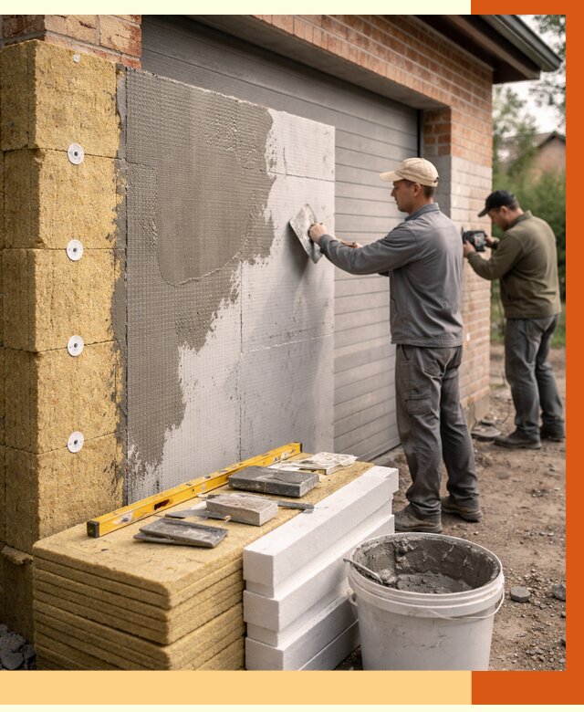 Утепление гаража снаружи в Северске от 4366 руб. за м2 — наружное утепление под ключ | ТепломастерСвк