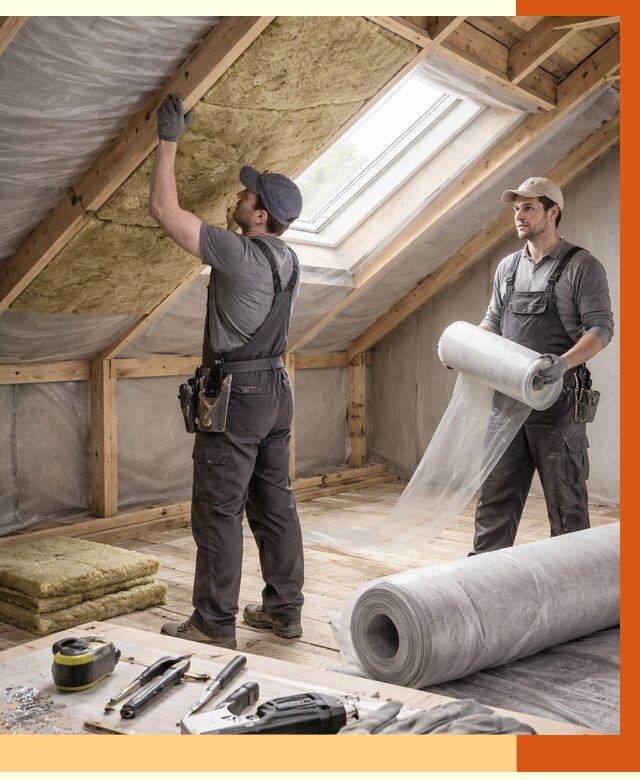 Утепление крыши изнутри мансарды в Северске от 4366 руб./м² | ТепломастерСвк