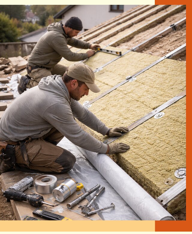 Утепление крыши снаружи в Северске под ключ от 1247 руб./м2 | ТепломастерСвк