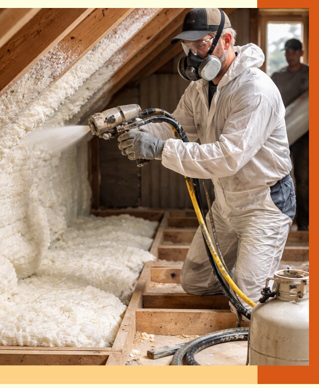 Утепление чердака ППУ в Северске от 8960 руб./м2 — услуга под ключ | ТепломастерСвк