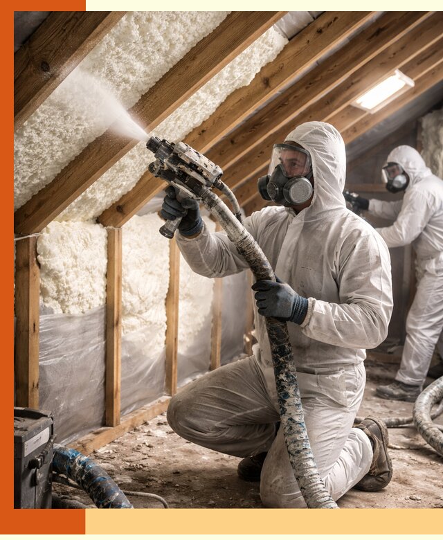 Утепление чердака пенополиуретаном (ППУ) в Северске