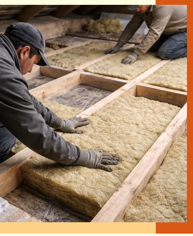 Утепление чердака минватой в Северске от 3638 руб/м2 под ключ | ТепломастерСвк