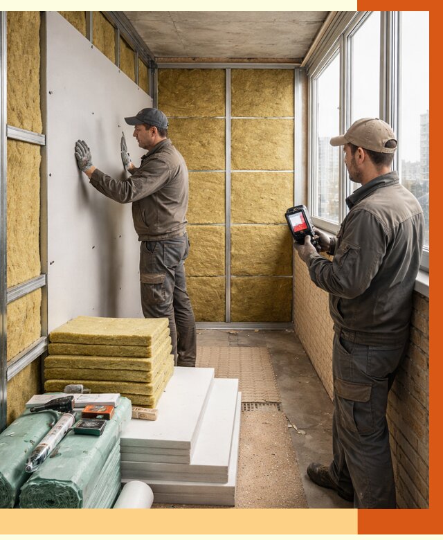 Утепление балкона в Северске от 4678 руб. под ключ | ТепломастерСвк