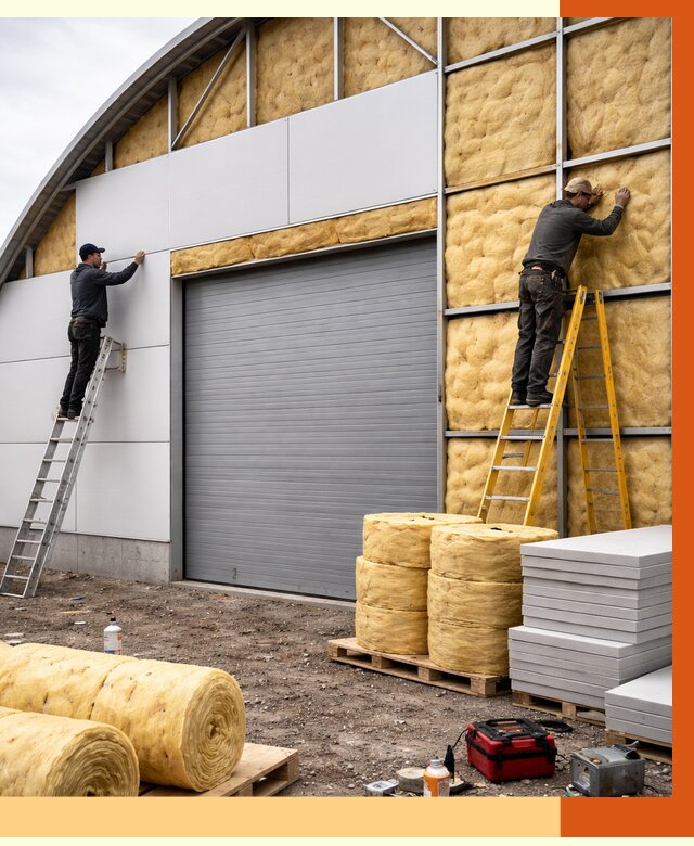 Утепление ангара пенополиуретаном в Северске от 7484 руб./м² — комплекс от ТепломастерСвк