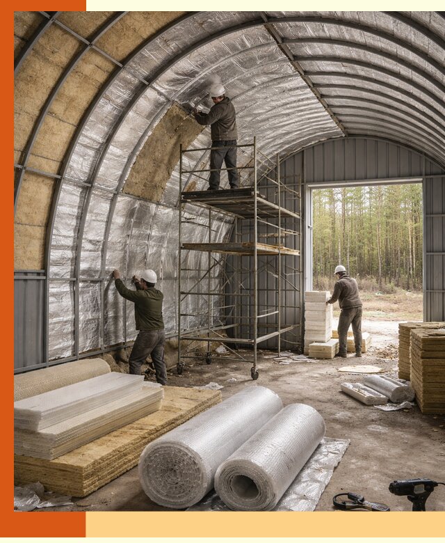 Утепление арочного ангара под ключ в Северске