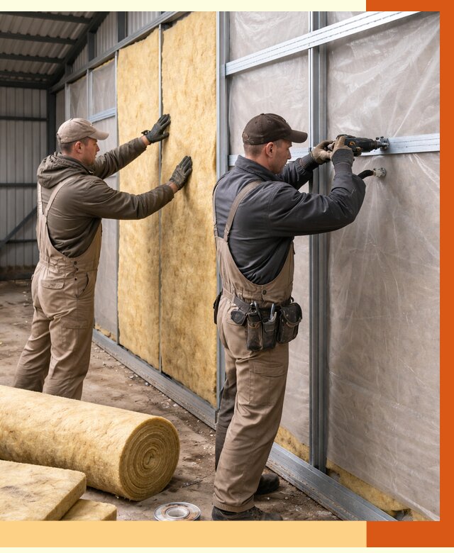 Утепление металлического ангара в Северске от 4938 руб/м2 — услуги под ключ | ТепломастерСвк