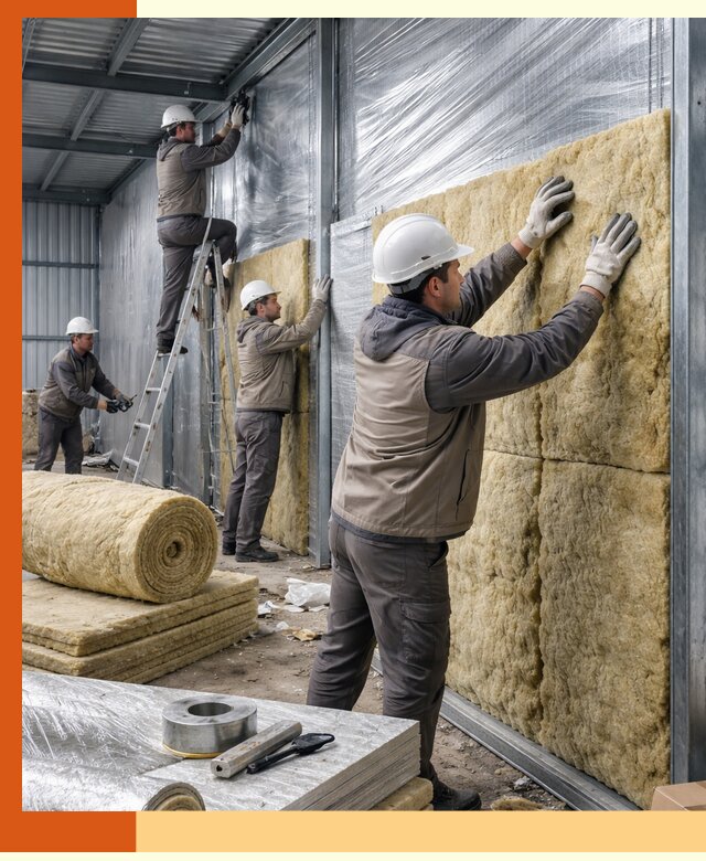 Утепление металлического склада в Северске: теплоизоляция и герметизация