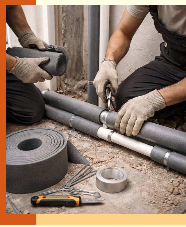 Утепление труб водоснабжения в Северске — монтаж и защита сети