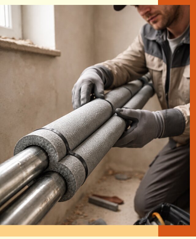 Утепление труб отопления в Северске от 2963 руб. за м² — услуги под ключ | ТепломастерСвк