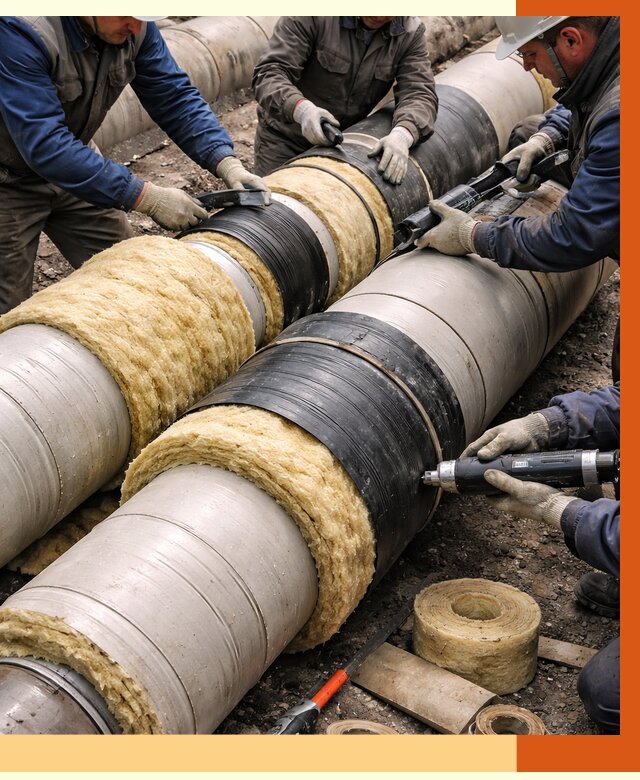 Утепление трубопровода в Северске под ключ от 1923 руб. — надежно и выгодно | ТепломастерСвк