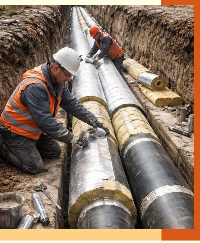 Утепление теплотрассы в Северске от 4678 руб./м2 — ппу и комплексная изоляция | ТепломастерСвк