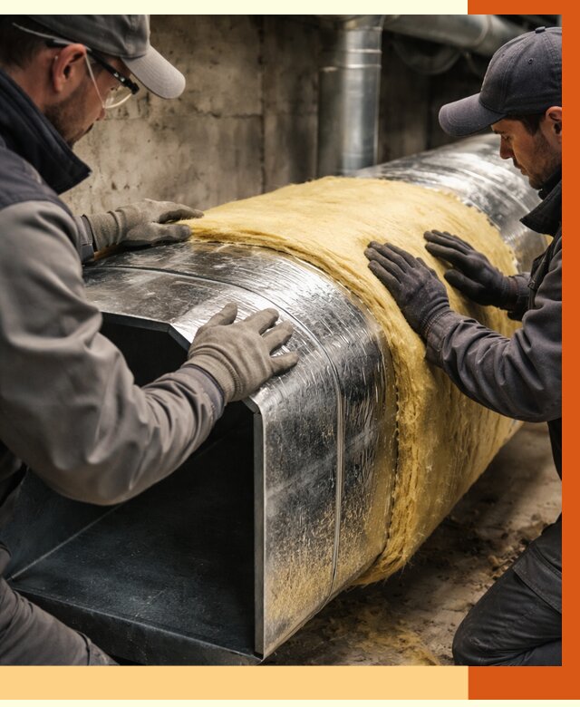 Утепление воздуховодов в Северске от 4366 руб. — теплоизоляция вентиляции | ТепломастерСвк