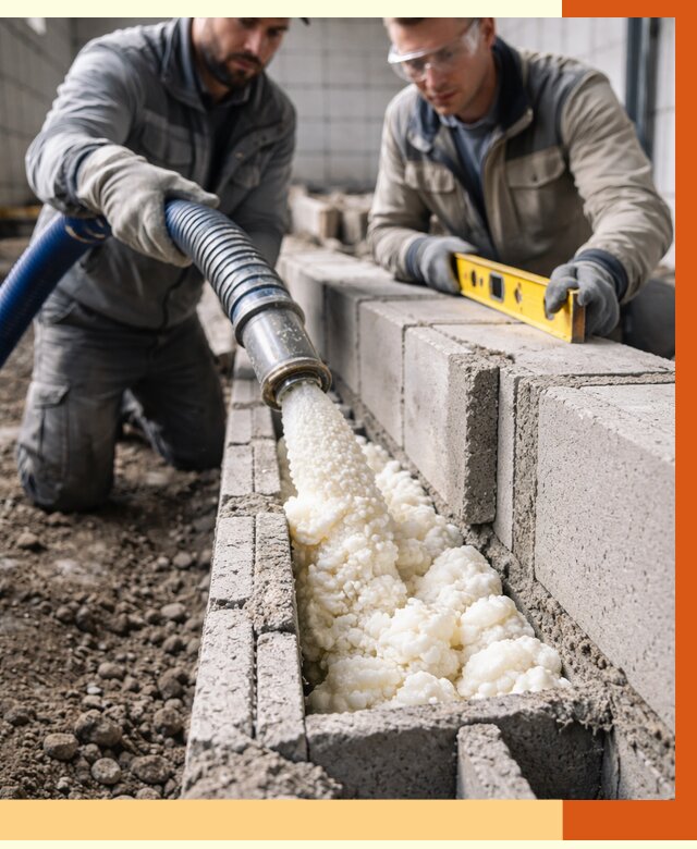 Заполнение колодцевой кладки ППУ в Северске от 4366 руб. за м2 | ТепломастерСвк