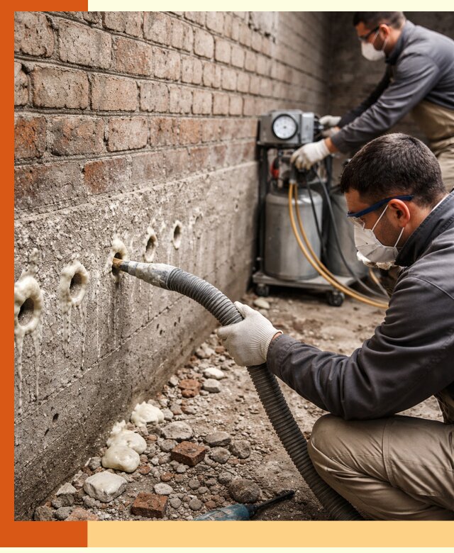 Заполнение колодцевой кладки ППУ в Северске быстро и герметично