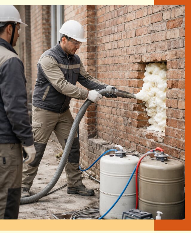 Заливка ППУ в пустоты кирпичной стены в Северске от 2859 руб. | ТепломастерСвк