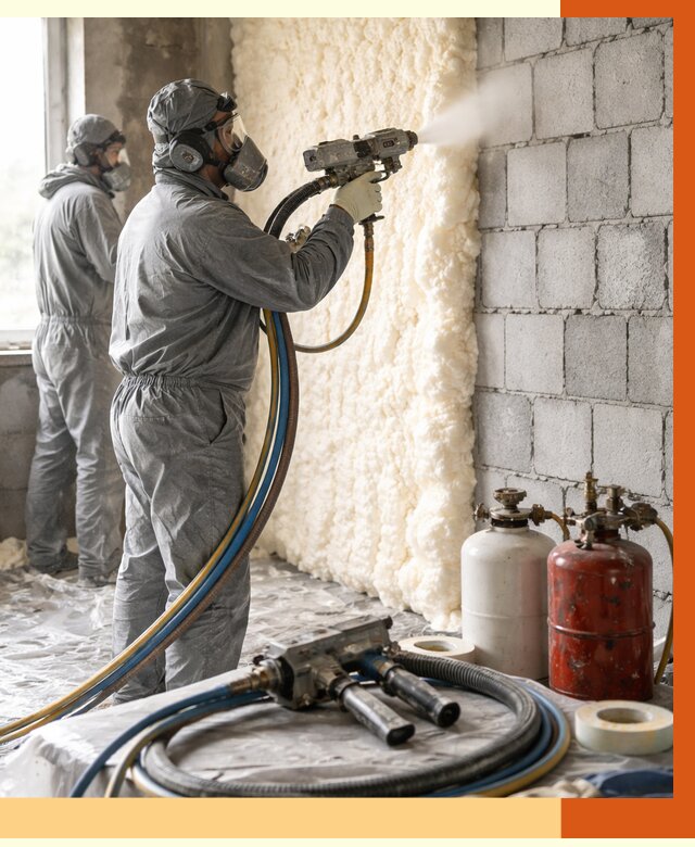 Утепление блочной стены ППУ в Северске от 4418 руб./м² — ТепломастерСвк