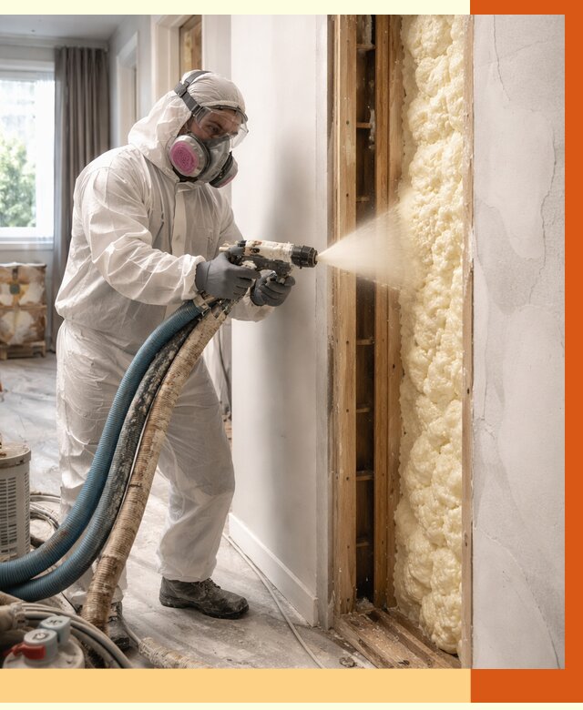 Межстеновое утепление ППУ в Северске от 2859 руб/м2 — межстенное утепление под ключ | ТепломастерСвк