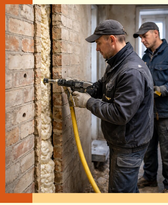 Межстеновое утепление пенополиуретаном в Северске