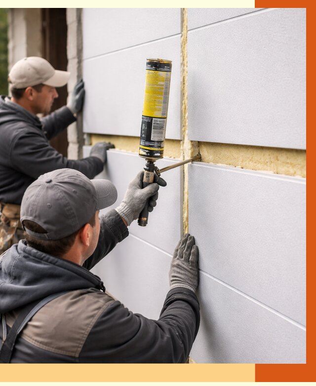 Утепление сэндвич панелей ППУ в Северске от 4366 руб. за м2 | ТепломастерСвк