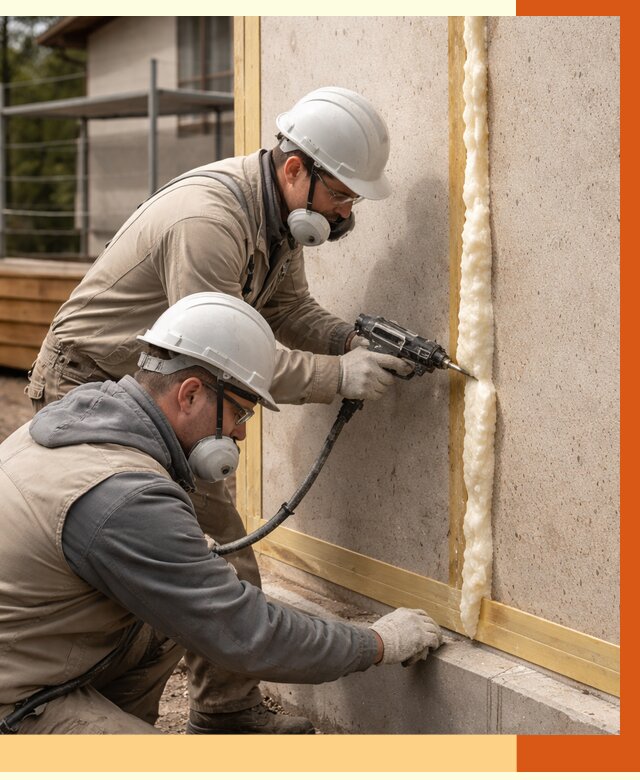 Утепление сип панелей ППУ в Северске от 4990 руб. под ключ | ТепломастерСвк