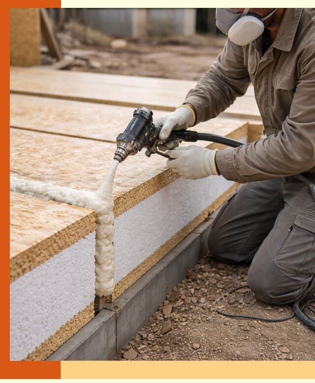 Утепление СИП-панелей пенополиуретаном (ППУ) в Северске