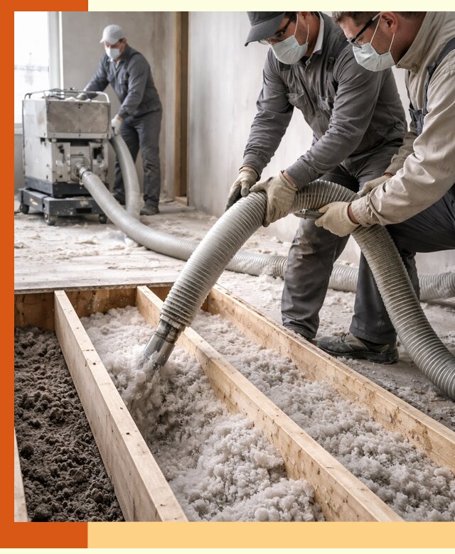 Заполнение полостей межэтажного перекрытия в Северске эффективно и герметично