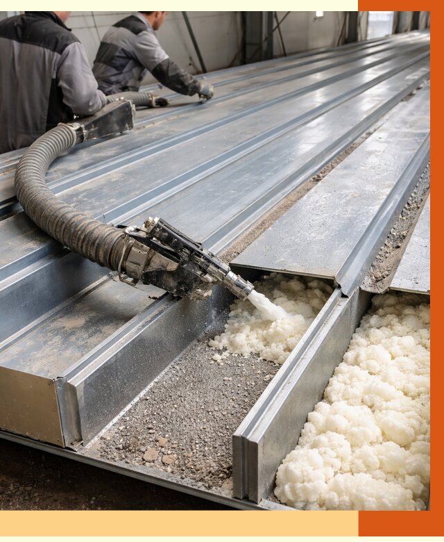 Заполнение пустот кровельных панелей в Северске от 7484 руб. под ключ | ТепломастерСвк