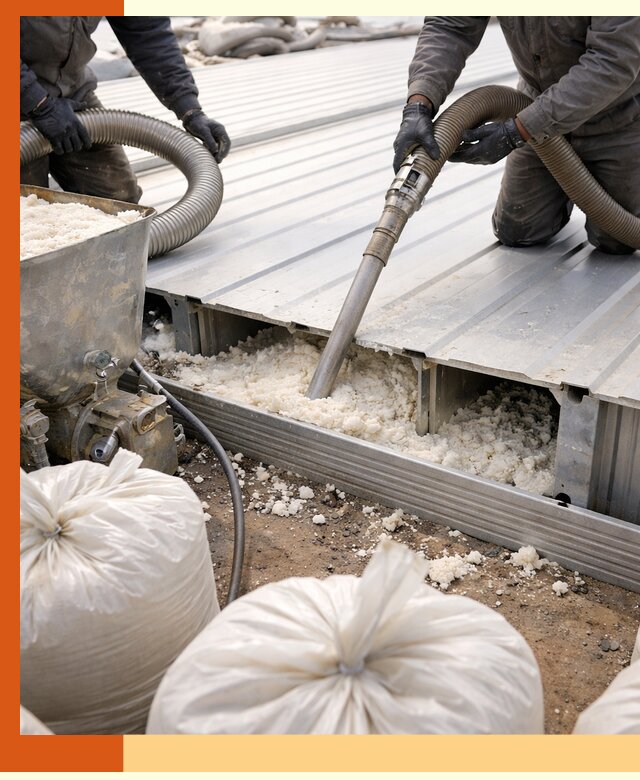 Заполнение пустот кровельных панелей пенными и мокрыми герметиками в Северске