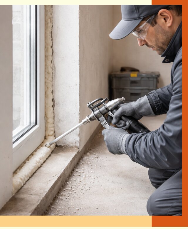 Герметизация стыков ППУ в Северске от 1715 руб. за м2 — утепление примыканий под ключ | ТепломастерСвк