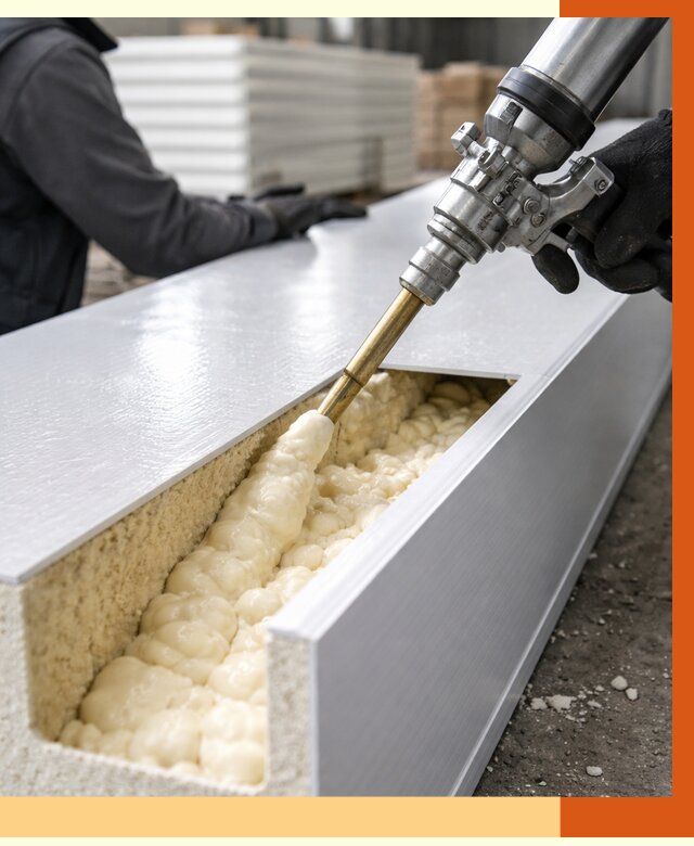 Заполнение пустот холодильных панелей в Северске от 7796 руб. | ТепломастерСвк