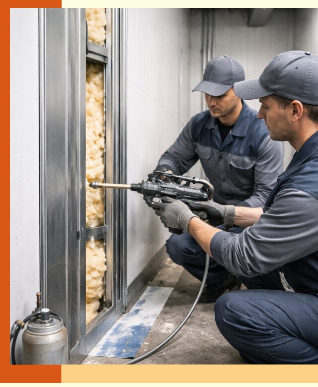 Заполнение пустот холодильных панелей в Северске специализированной пеной