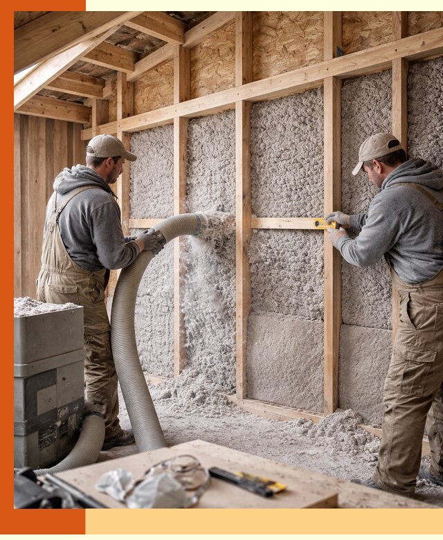 Утепление эковатой стен, потолков и перекрытий в Северске