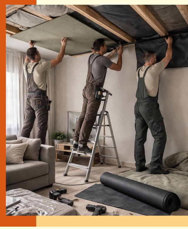 Шумоизоляция потолка в Северске — профессиональное устранение шумов