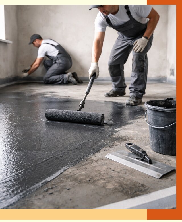 Профессиональная гидроизоляция пола в Северске от 8836 руб. под ключ | ТепломастерСвк