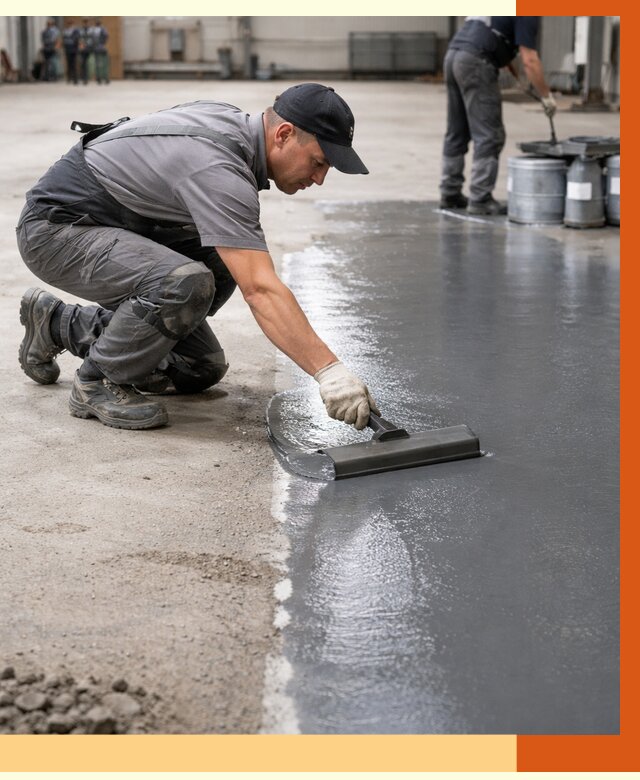 Гидроизоляция промышленного пола в Северске от 1247 руб./м2 — ТепломастерСвк специалисты под ключ