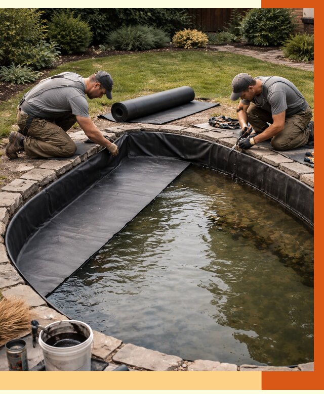 Гидроизоляция пруда в Северске от 15593 руб. под ключ | ТепломастерСвк профессионально